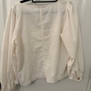 Madewell White Button-Up Women's Top size L